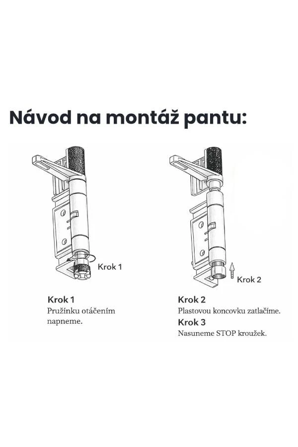 Detail samozavíracích pantů sítě
